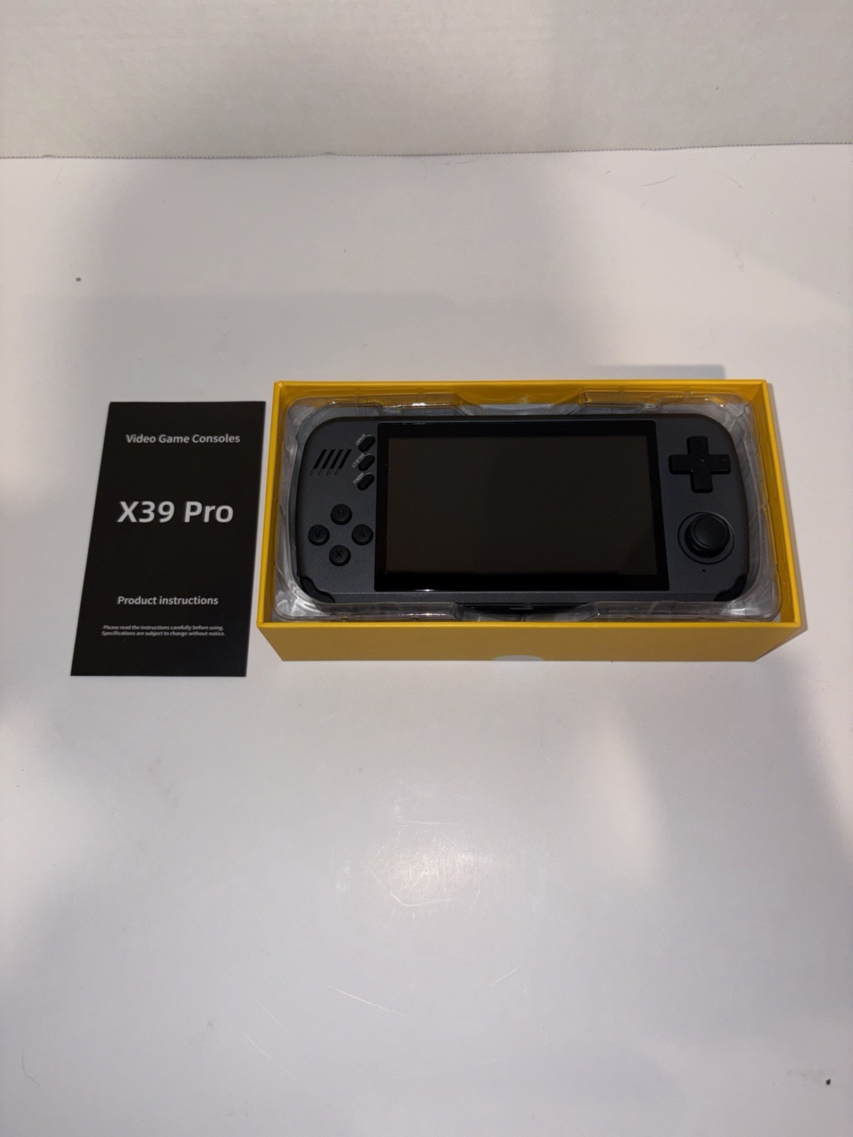 X39 Pro Handheld Video Game Console Black USB-C HDMI 3.5mm Headphone Jack
