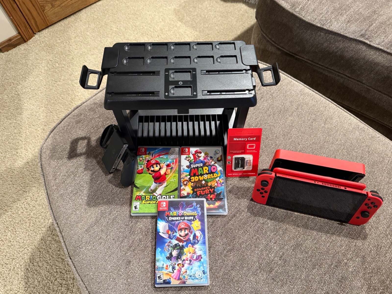 Nintendo Switch (OLED Model) Mario Red Edition Console with extras!!