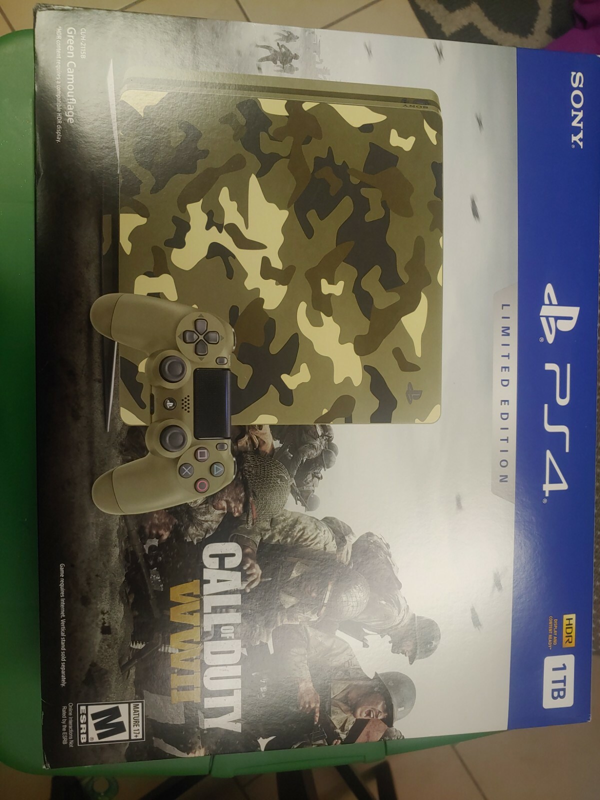 Sony PlayStation 4 Call of Duty: WWII Limited Edition 1TB Green Camouflage…