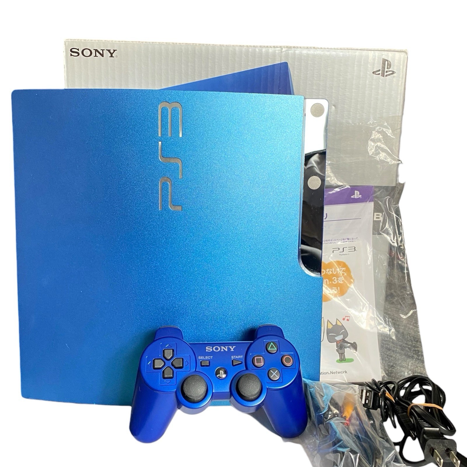 SONY PlayStation 3 PS3 Splash Blue Slim Console CECH-3000B SB 320GB From Japan