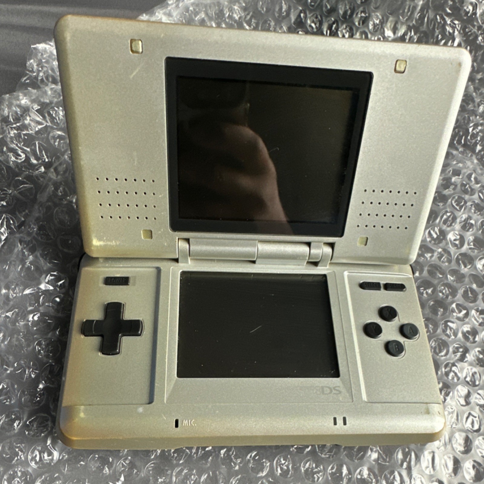 Nintendo DS Touch Screen Handheld Console Silver Black Headphone Jack