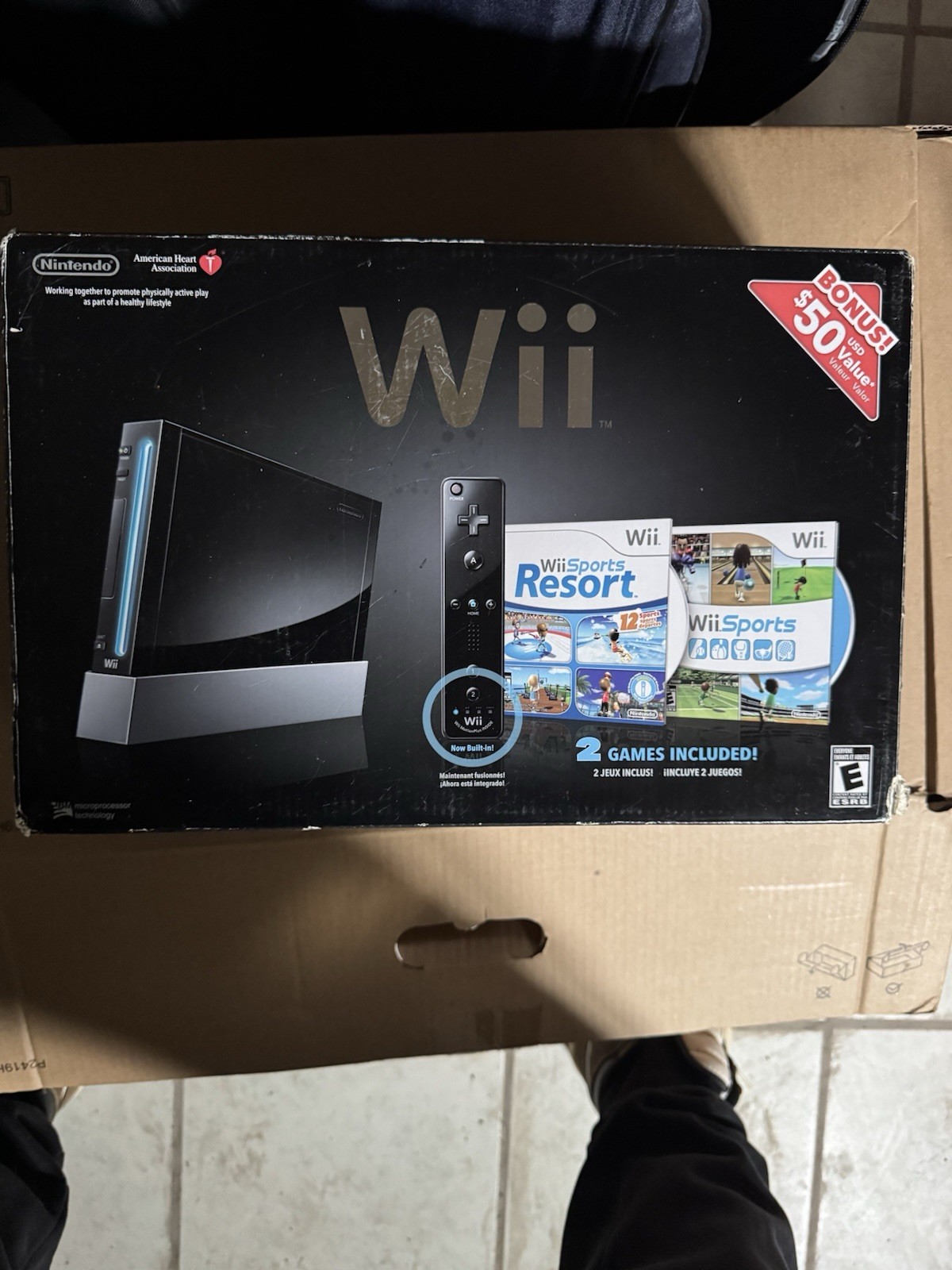 Nintendo Wii Black Console with Wii Sports Resort, Wii Sports & Wi-Fi Capability
