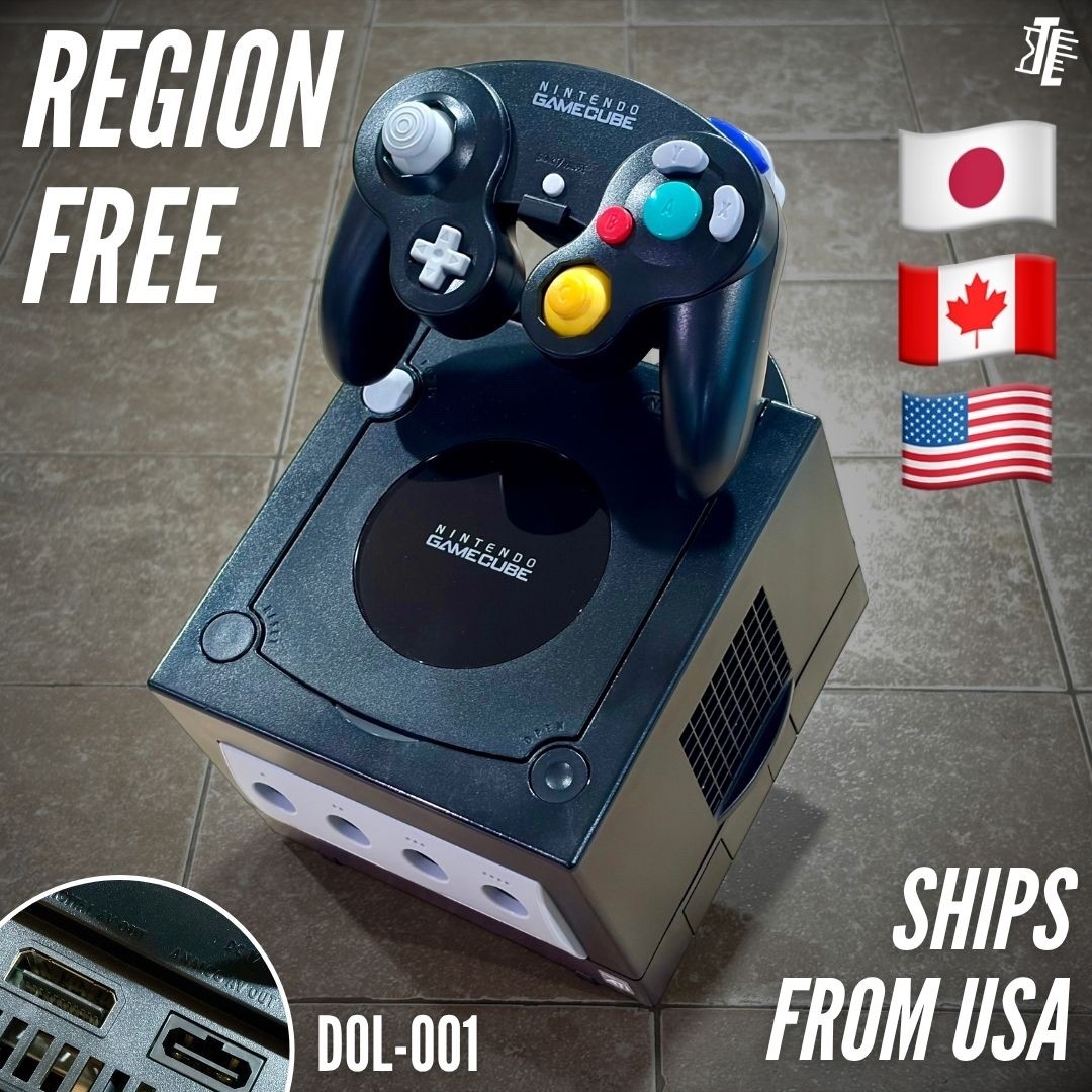 Nintendo GameCube Console DOL-001 CIB Jet Black Complete REGION FREE JPN / USA