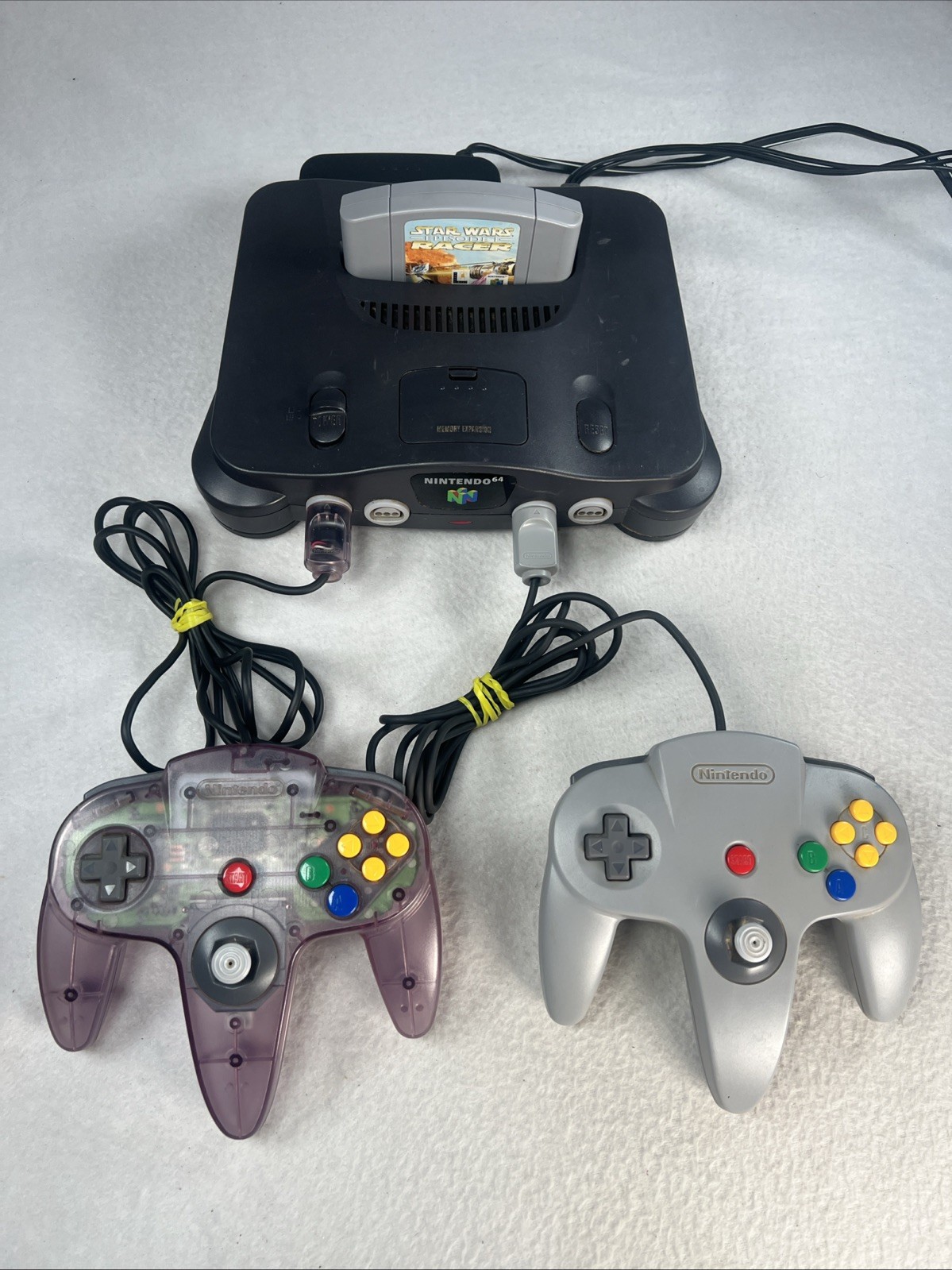 Nintendo 64 Console System Bundle Complete 2-Controllers Star Wars EP-1 Tested