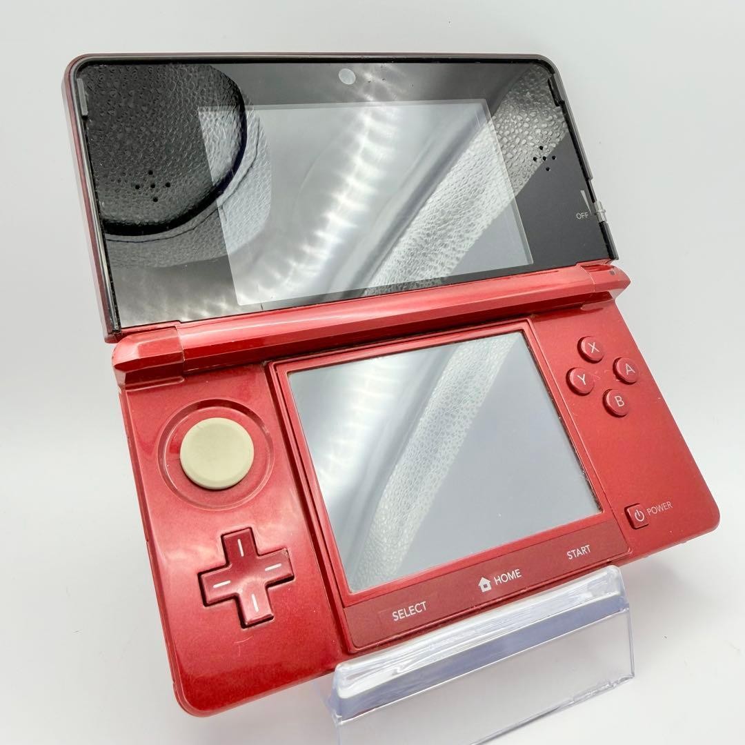 Nintendo 3DS Metallic Red Console Handheld System Stylus Charger Set 5.3 Inches