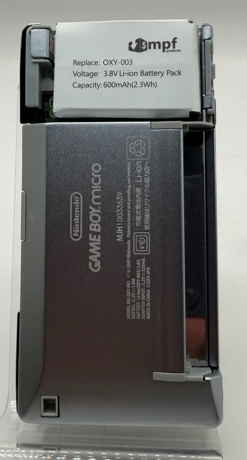 Game Boy Micro Silver – Excellent – New Battery – 2 Games – USB Charger