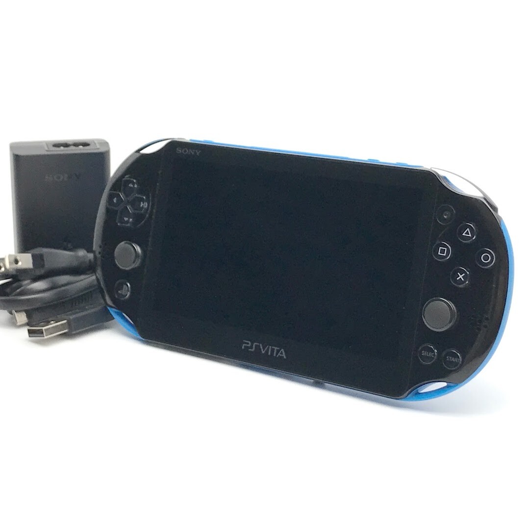 SONY PS Vita PCH-2000 Slim Blue Black Wi-Fi LCD w/ Charger “Near Mint”