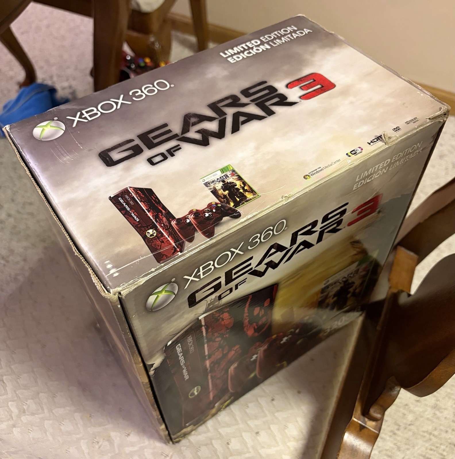 Limited Edition Gears of War 3 320GB Xbox 360 with Box, Game Guide, & Triple PAC