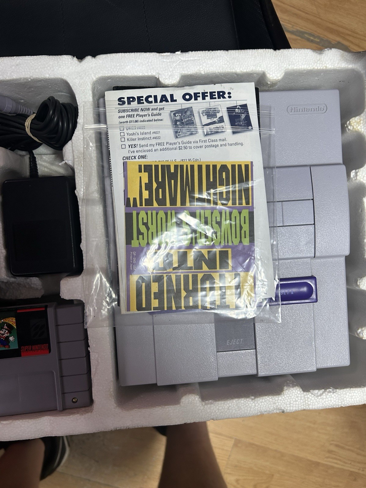 Nintendo Super NES Super Set Console Super Mario World/Mario All Stars in Box