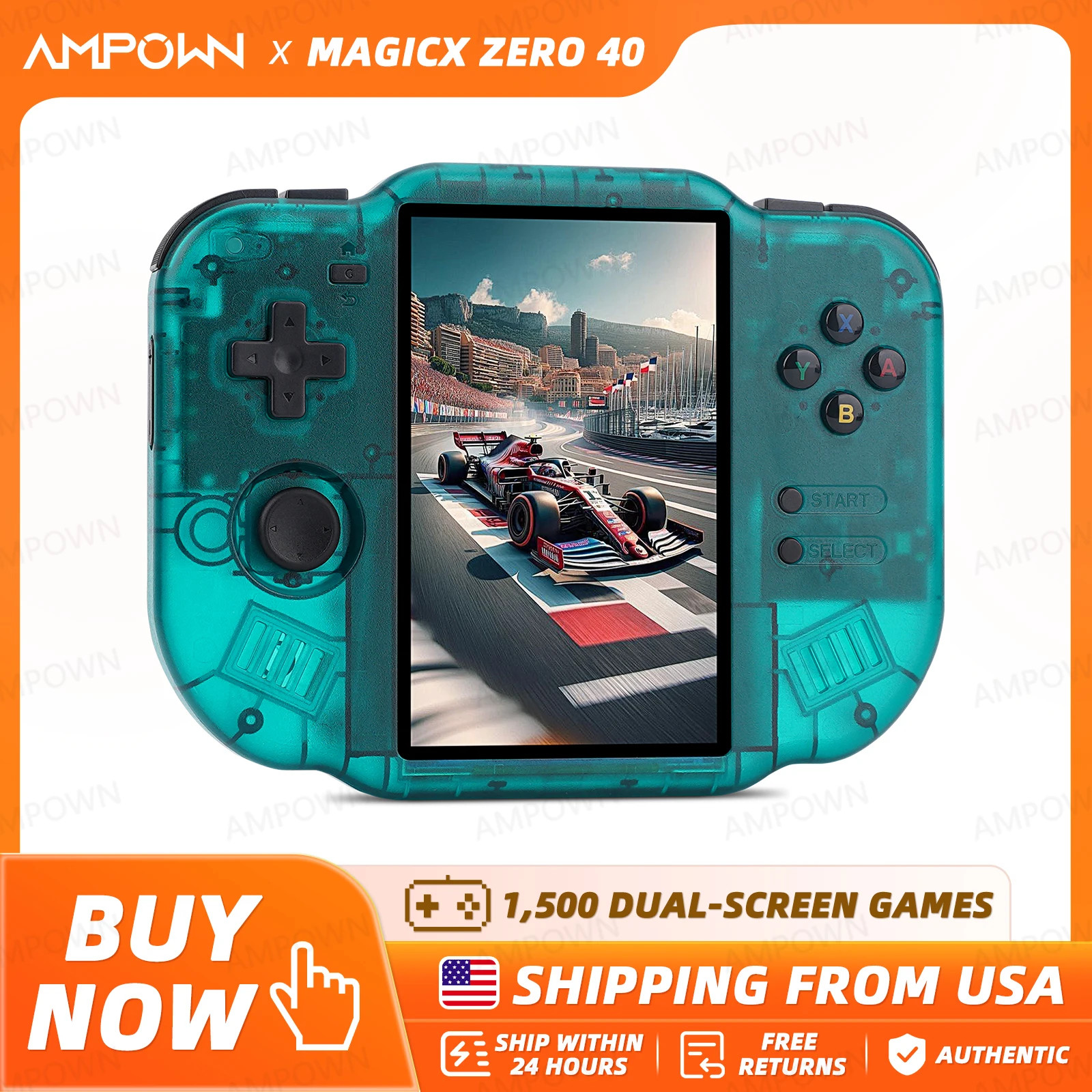 AMPOWN ZERO 40 Video Game Console 4” IPS Multi-touch Screen Android A133P Suppo