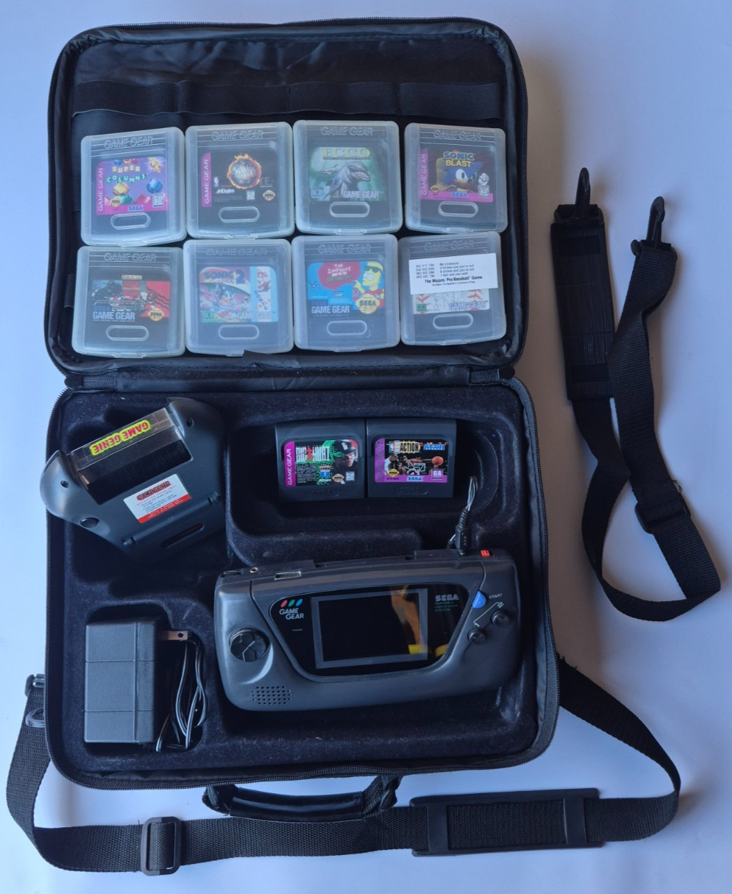 SEGA Game Gear Original Console Glass Screen Upgrage 10 Games Plus Extras Tested
