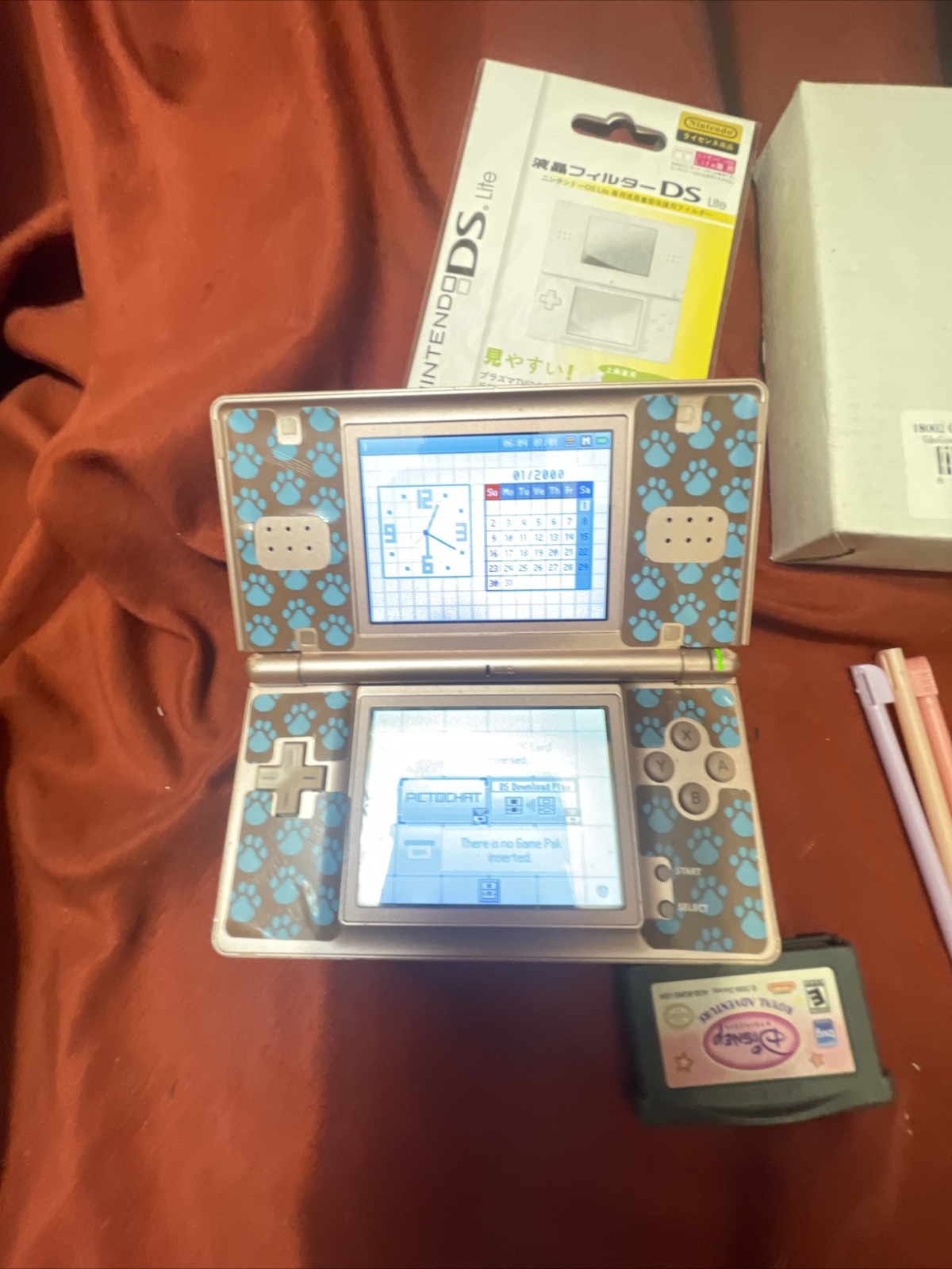 Nintendo DS Lite with AC Charger USG-001- Metallic Rose – GOOD CONDITION