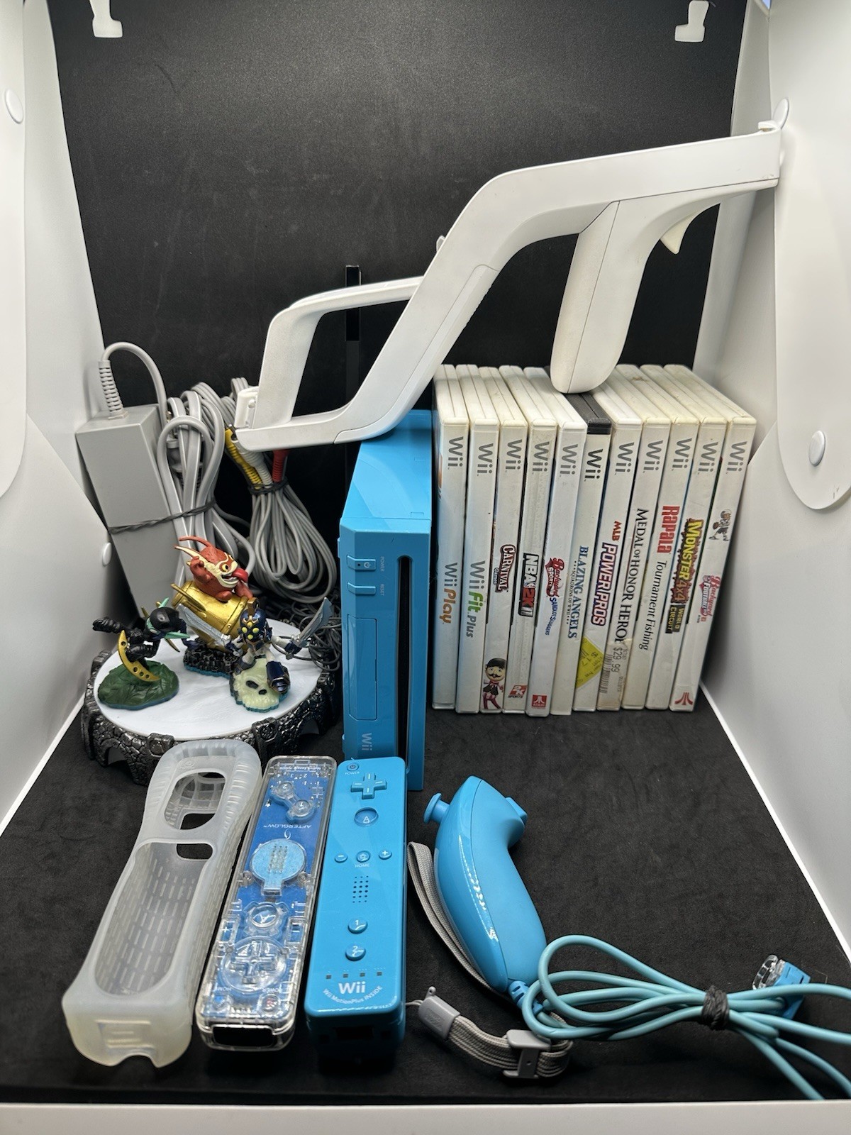 🔥Nintendo Wii Blue Console Bundle 12 Games Skylanders Giants MotionPlus Wii Zap