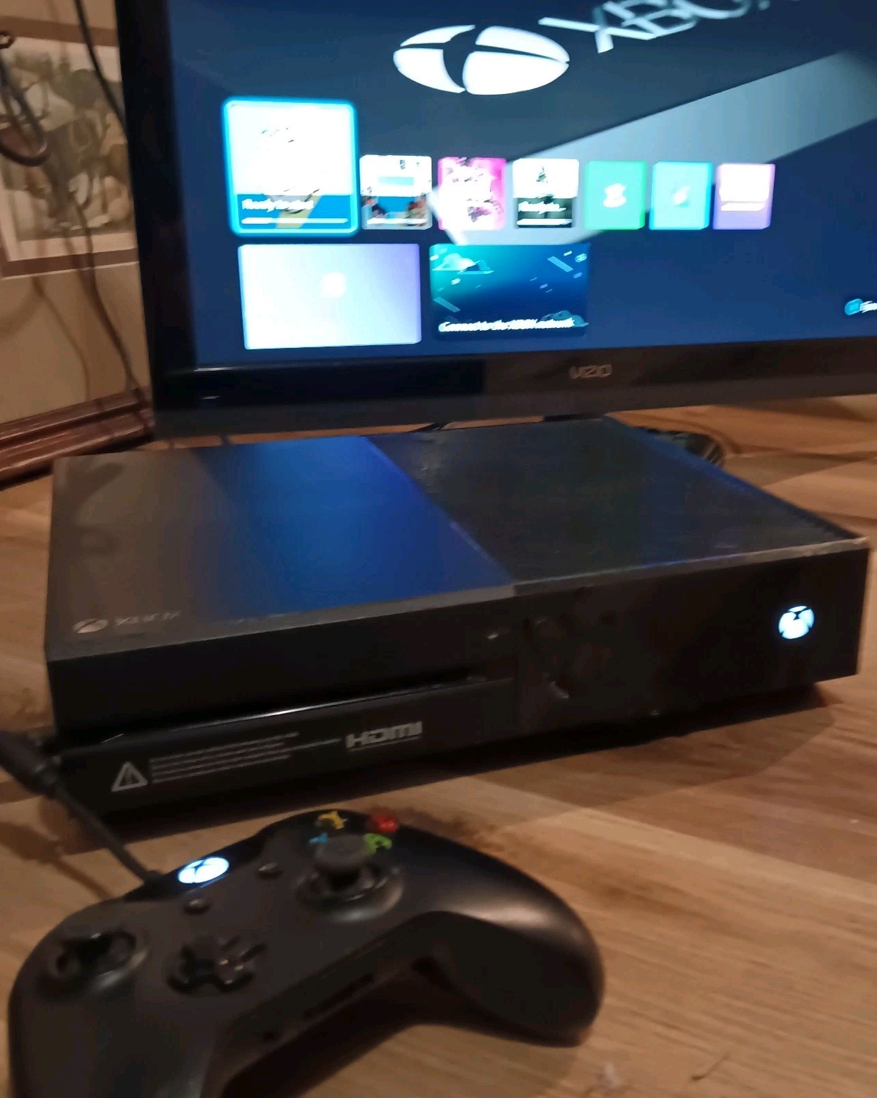 Xbox One Console 365GB Black w/ Hookups,1 Controller & 10 Games Tested Working