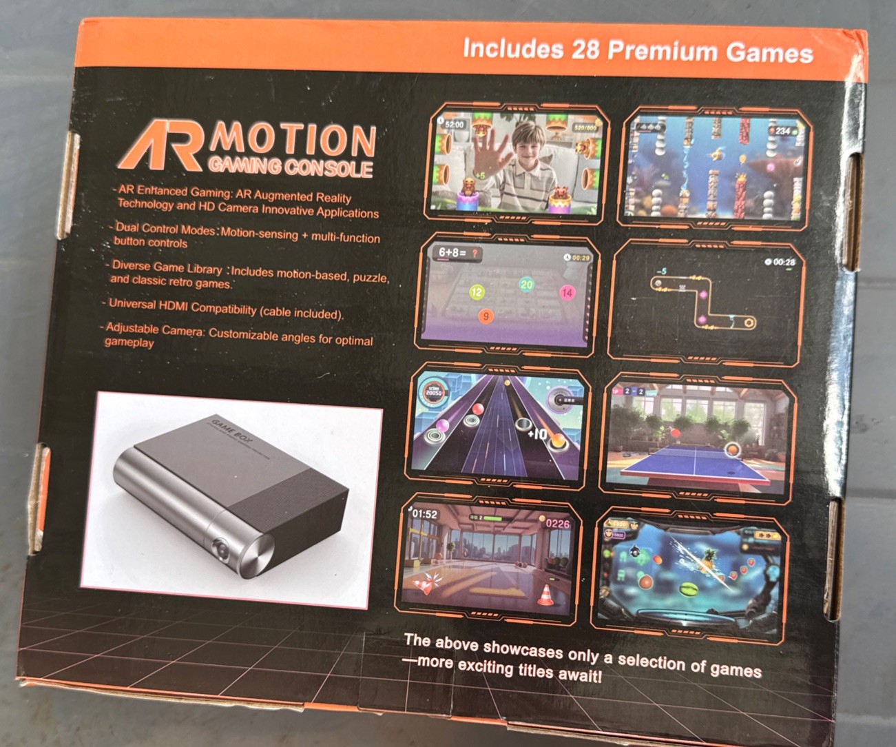 AR Motion Gaming Console with 28 Games- Never Used – Black – Open Box;