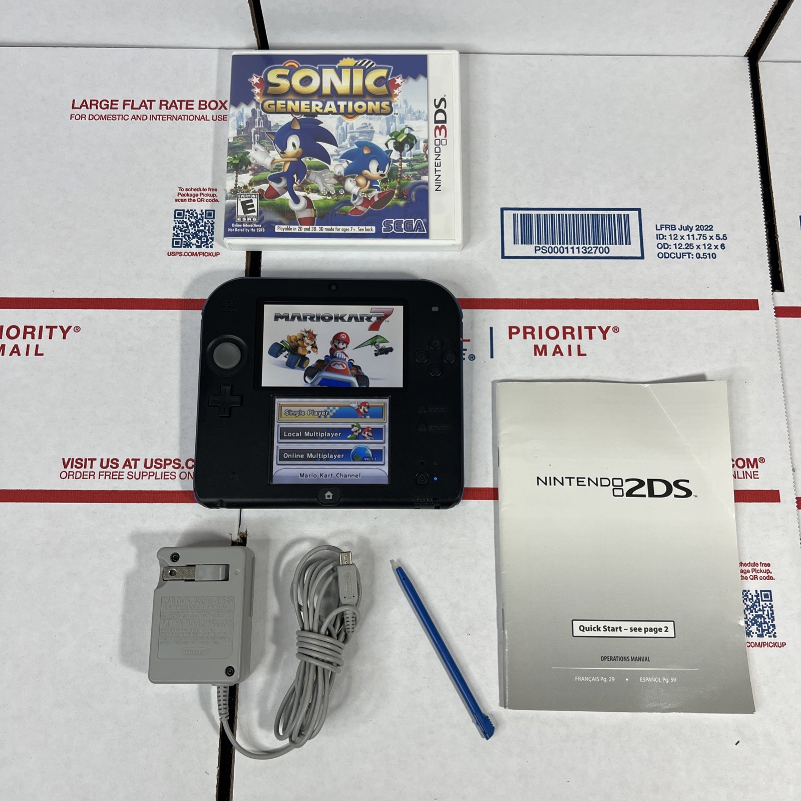 Nintendo 2DS Handheld Console Bundle + MARIO KART & SONIC – SAME DAY – WARANTY