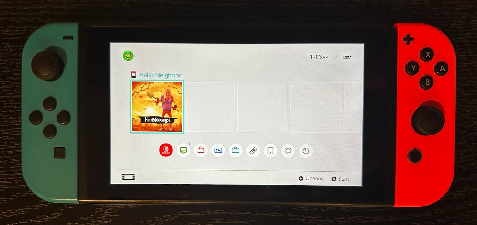 Nintendo Switch 32GB Handheld Console – Neon Red/ Blue – w/ Controller & 2 Games