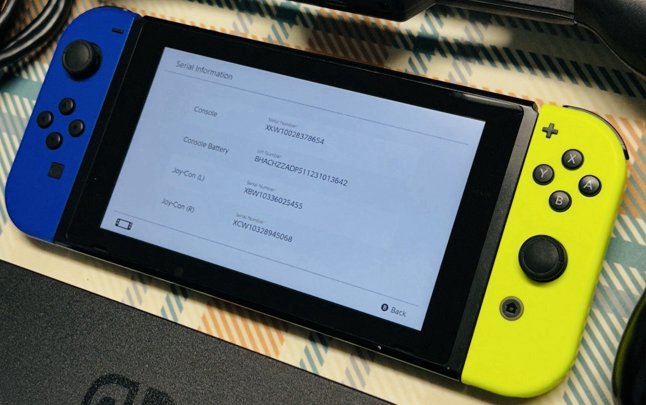 Nintendo Switch V2 Console HAC-001-01 Neon Blue/Yellow Tested READ 8654