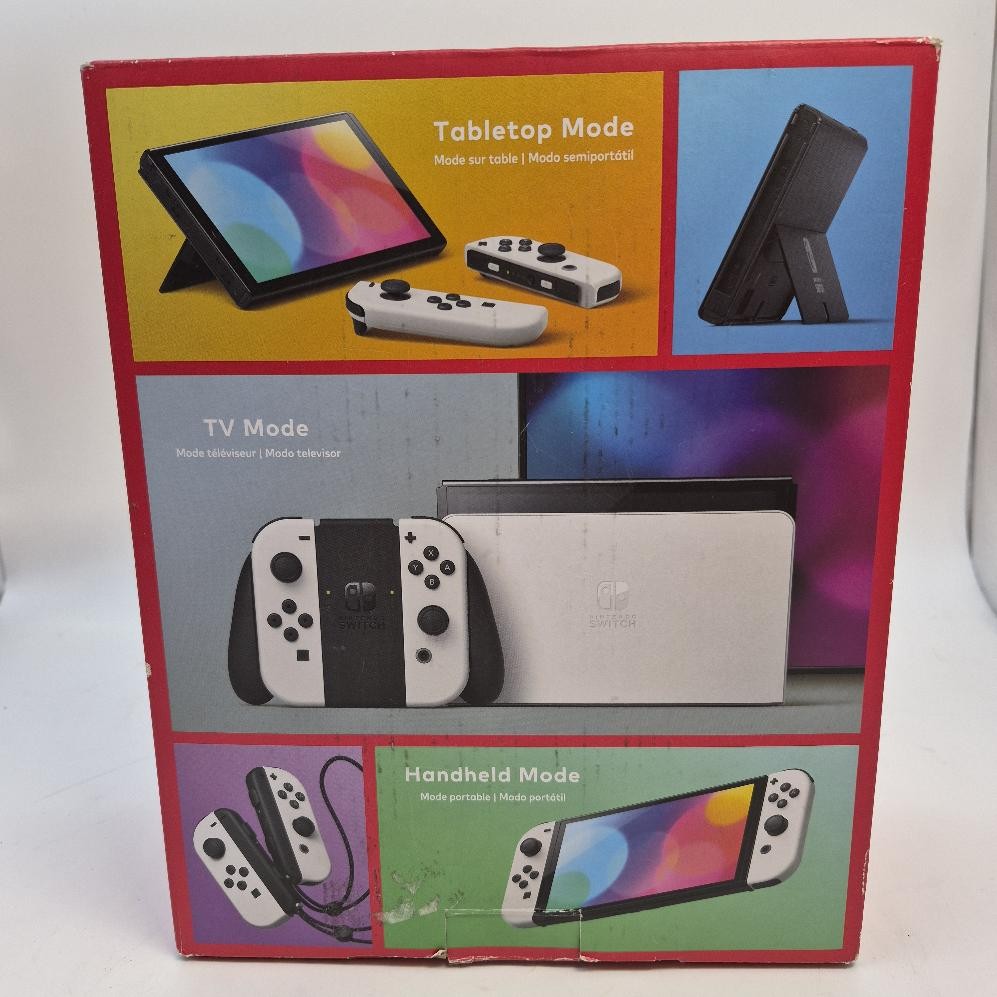 Nintendo Switch OLED 64GB Hybrid Game Console White Complete CIB (GO1069255)