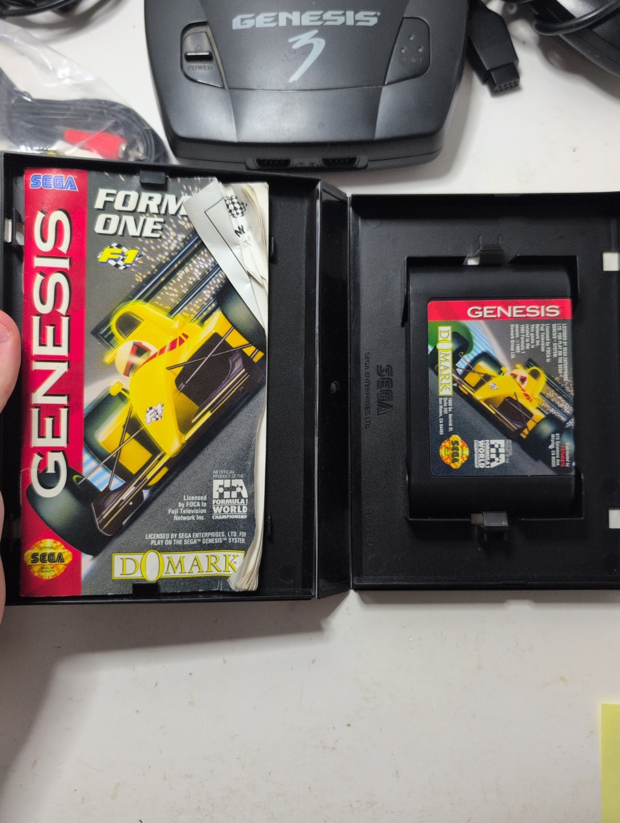Sega Genesis 3 Console + Controller Cables Two CIB Games Mk-1461 Tested