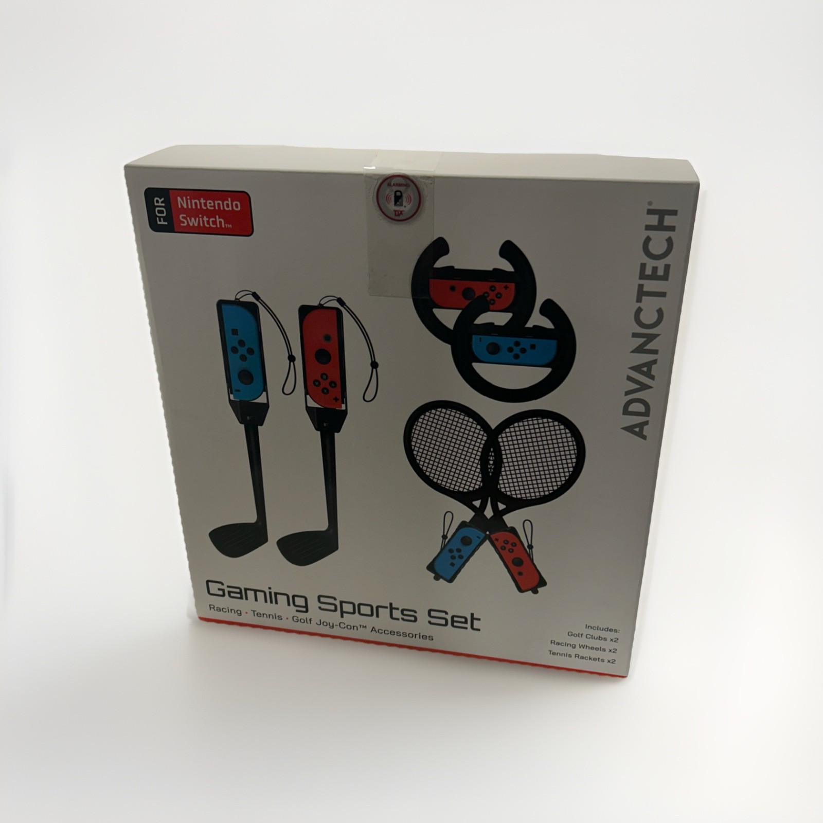 Nintendo Switch gaming Sport Set Golf Clubs 2 Racing Wheel 2, Tennis Racket 2