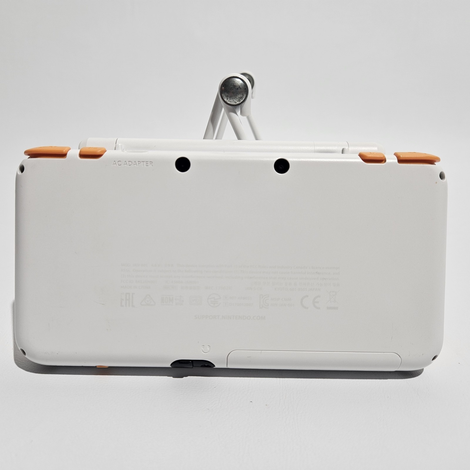 Nintendo 2DS XL Console System White/Orange Clean Tested With Charger