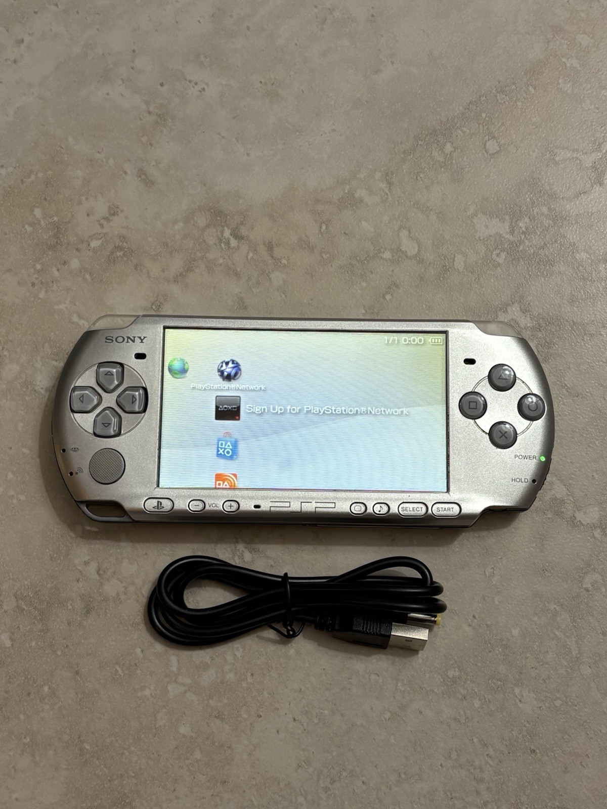Silver Sony PSP 3000 System w Charger, Battery, Bundle Import