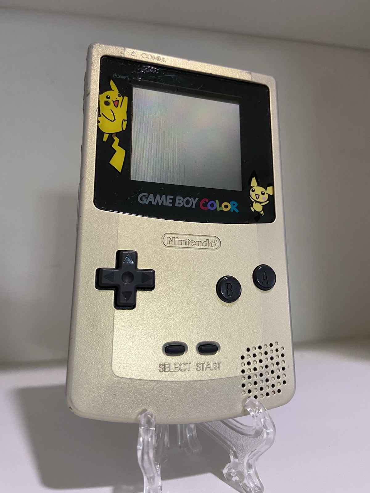 Pokemon Game Boy Color Gold & Silver Pikachu Pichu Console CGB-001 Tested