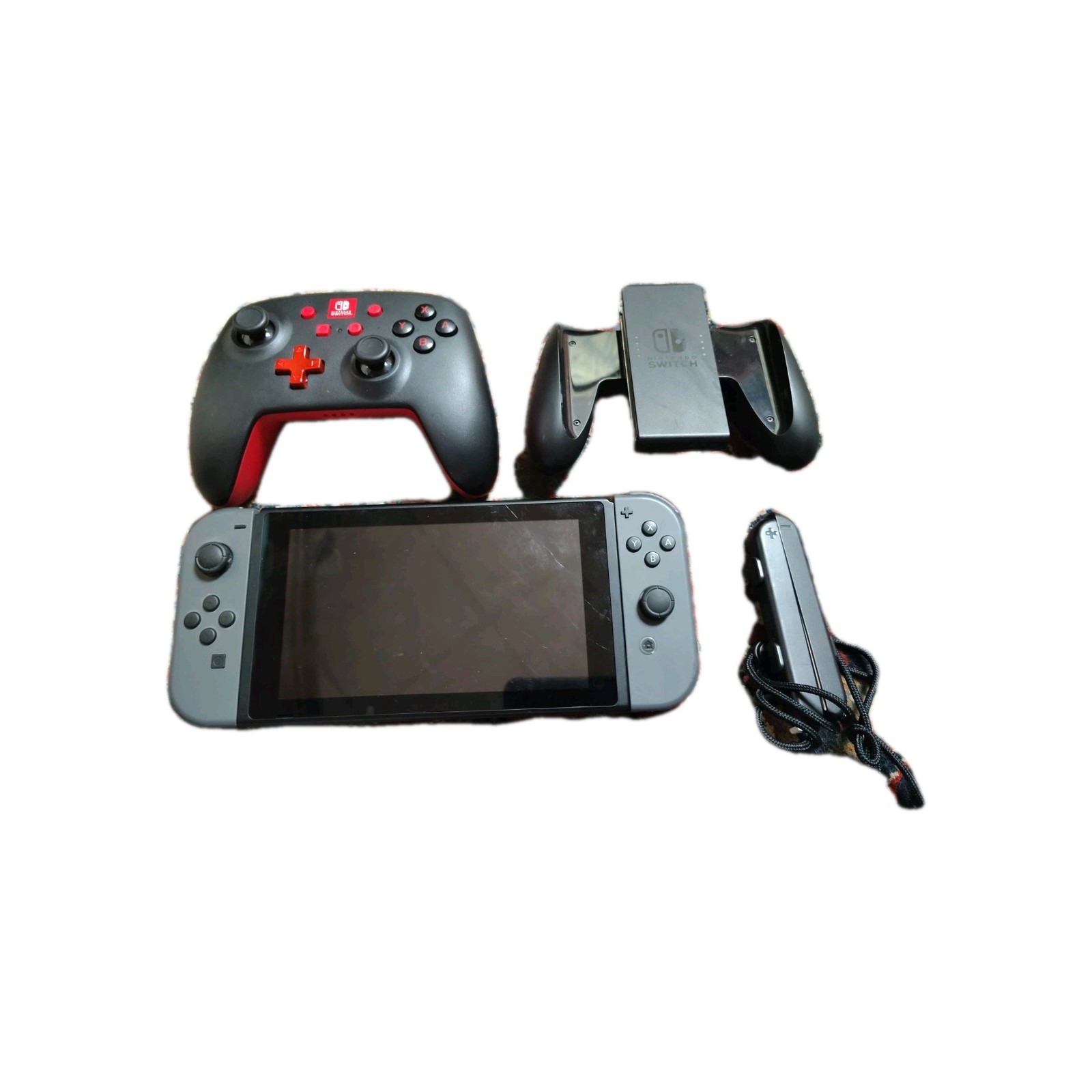 Nintendo Switch V2 Console Bundle Gray HAC-001(-01) 32GB w/ PowerA Controller &
