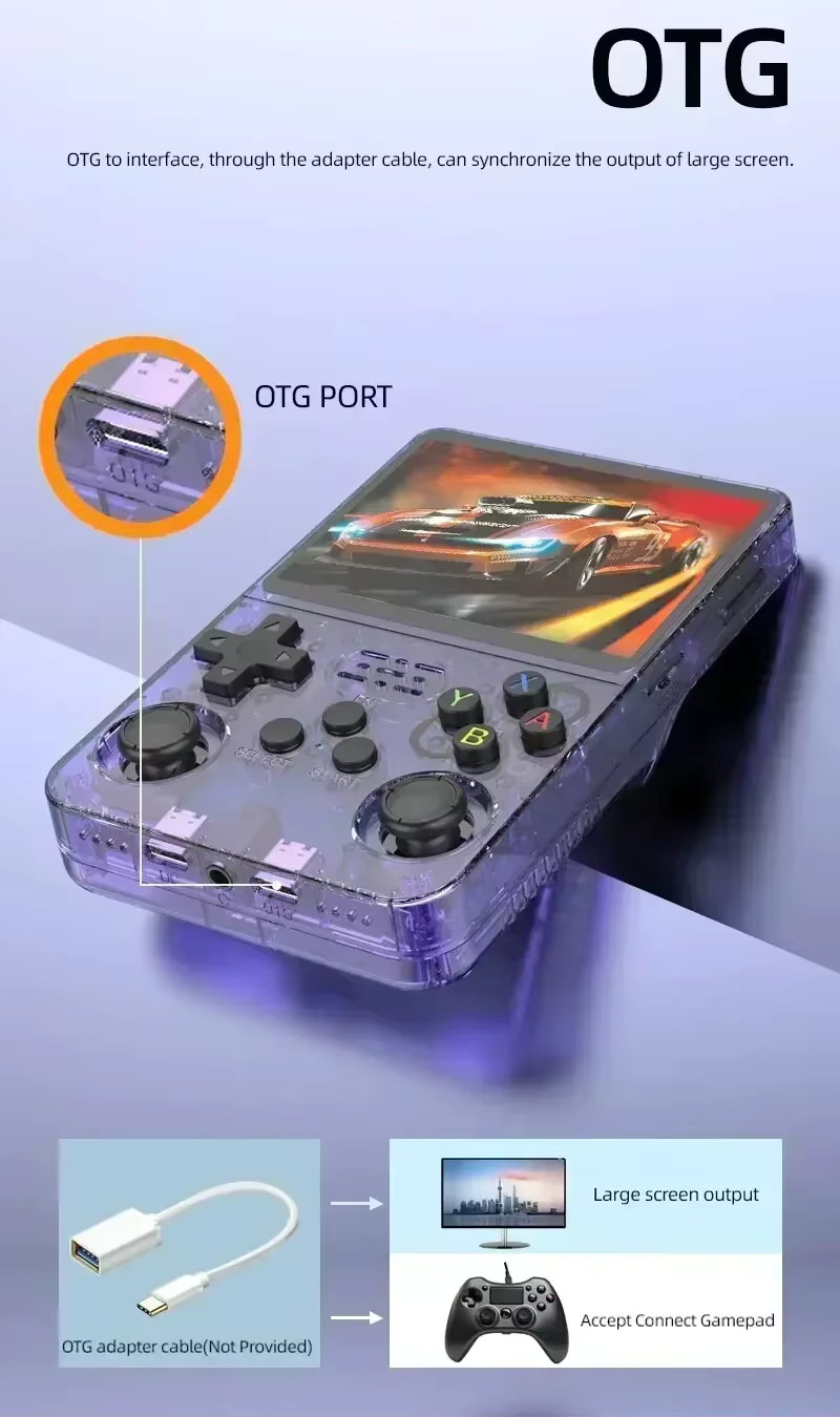 R36S Retro Handheld Video Game Console Linux System 3.5 Inch IPS Screen
