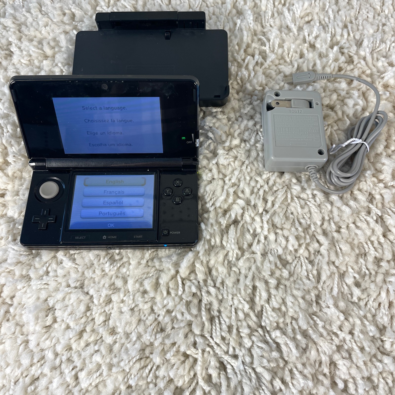 Nintendo 3DS Cosmo Black Launch Handheld Console System CTR-001 Read