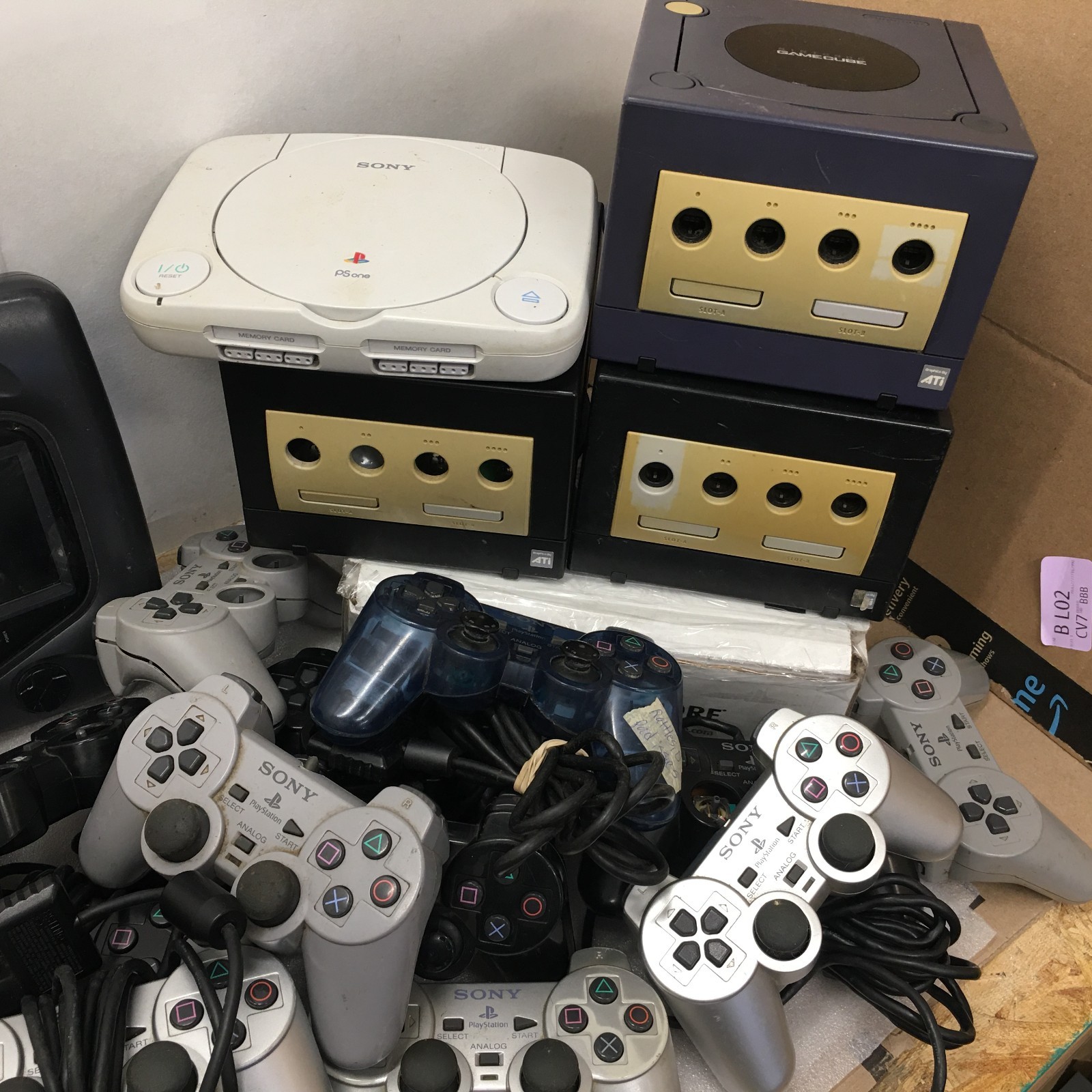Lot of Video Game systems + Controllers FOR PARTS (PS1, Gamecube, GameGear, MORE