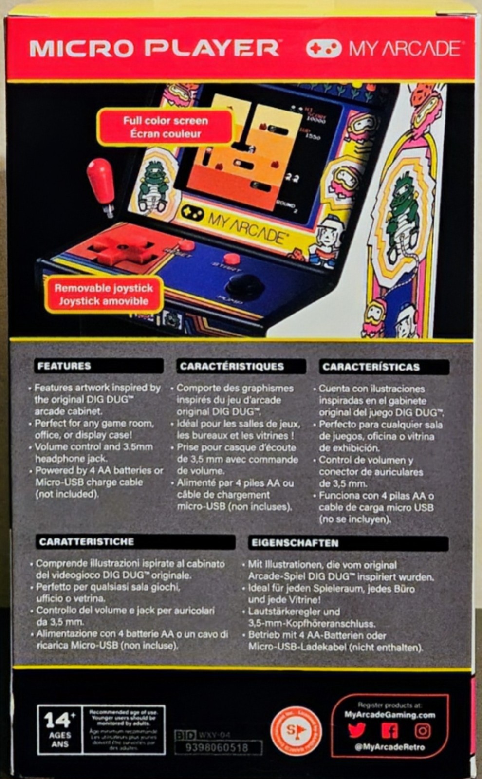 DIGDUG My Arcade DGUNL-3221 Micro Player Retro Arcade Dig Dug