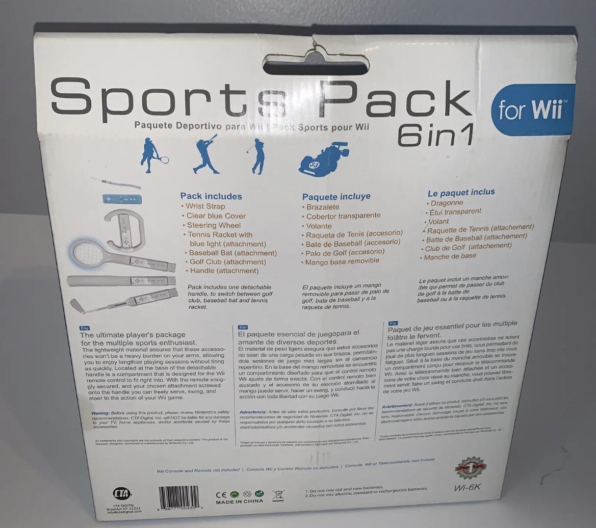 Nintendo Wii Controller , 2 Numkucks, Sports Pack & 3 games-see pics