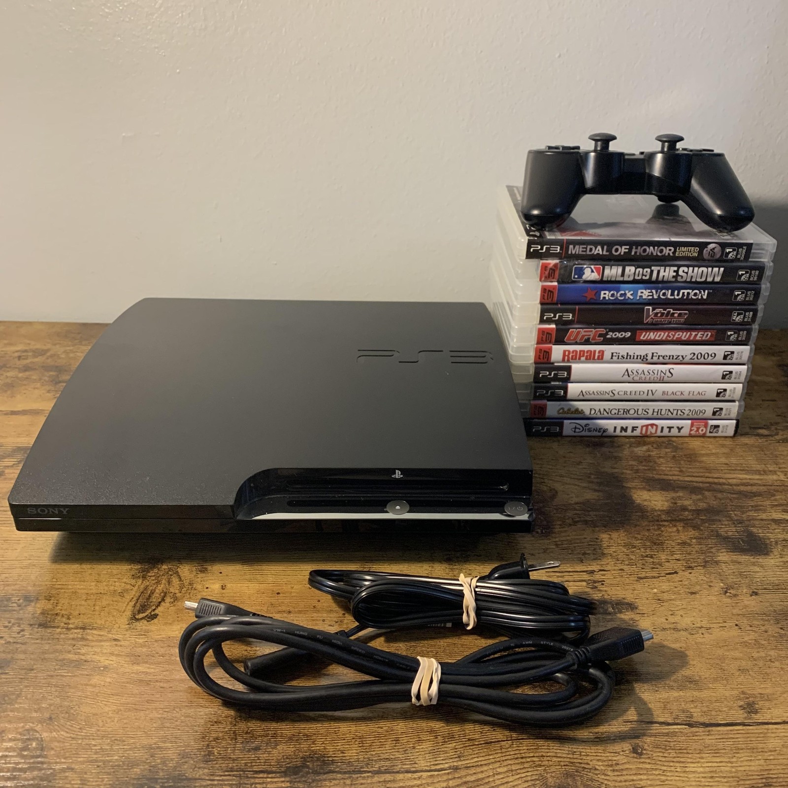 Sony PlayStation 3 PS3 Slim CECH2501a 160GB Console 1 Controller 10 Games Tested