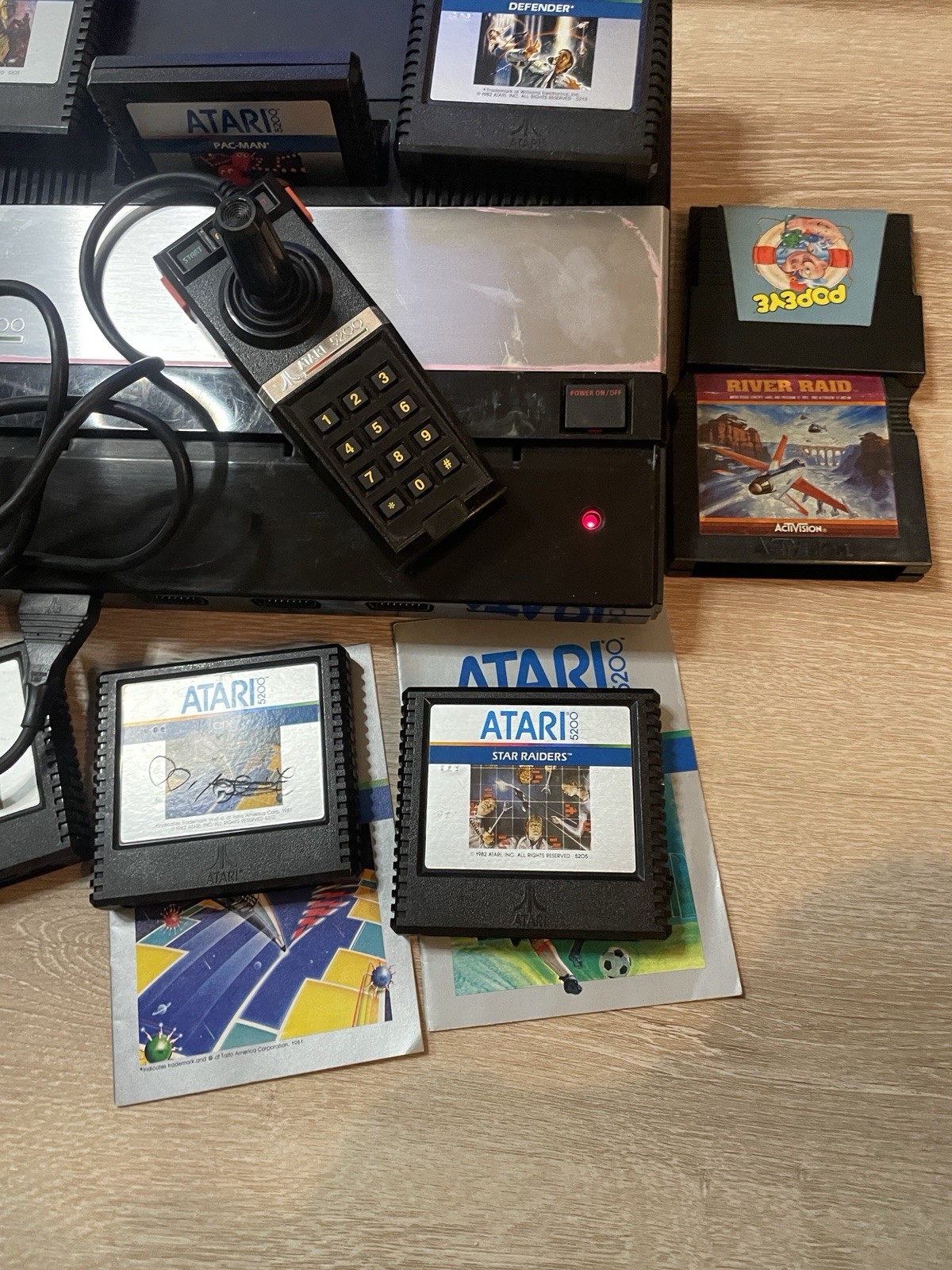 Atari 5200 4 Port Console, Rebuilt Controller, Power Mod, 9 Games. Fully Tested