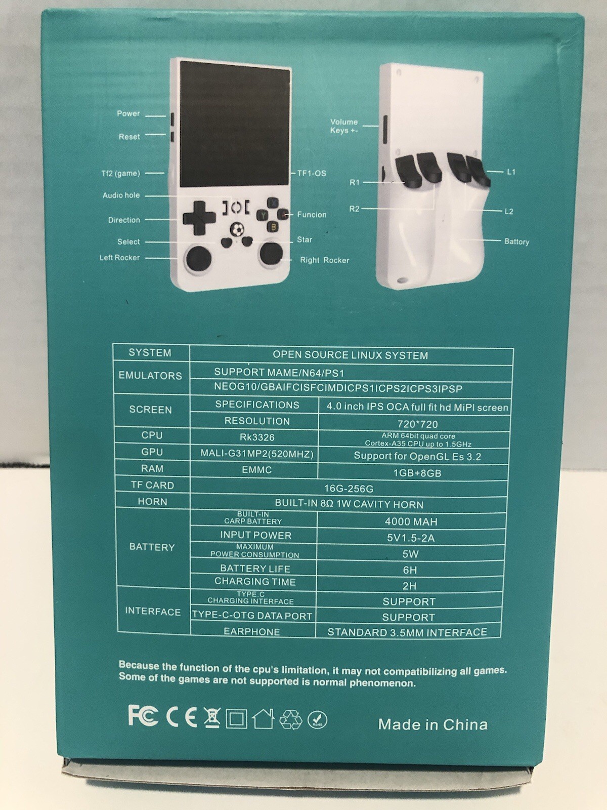 R36Max Retro Handheld video game console. 4” Screen NEW IN BOX