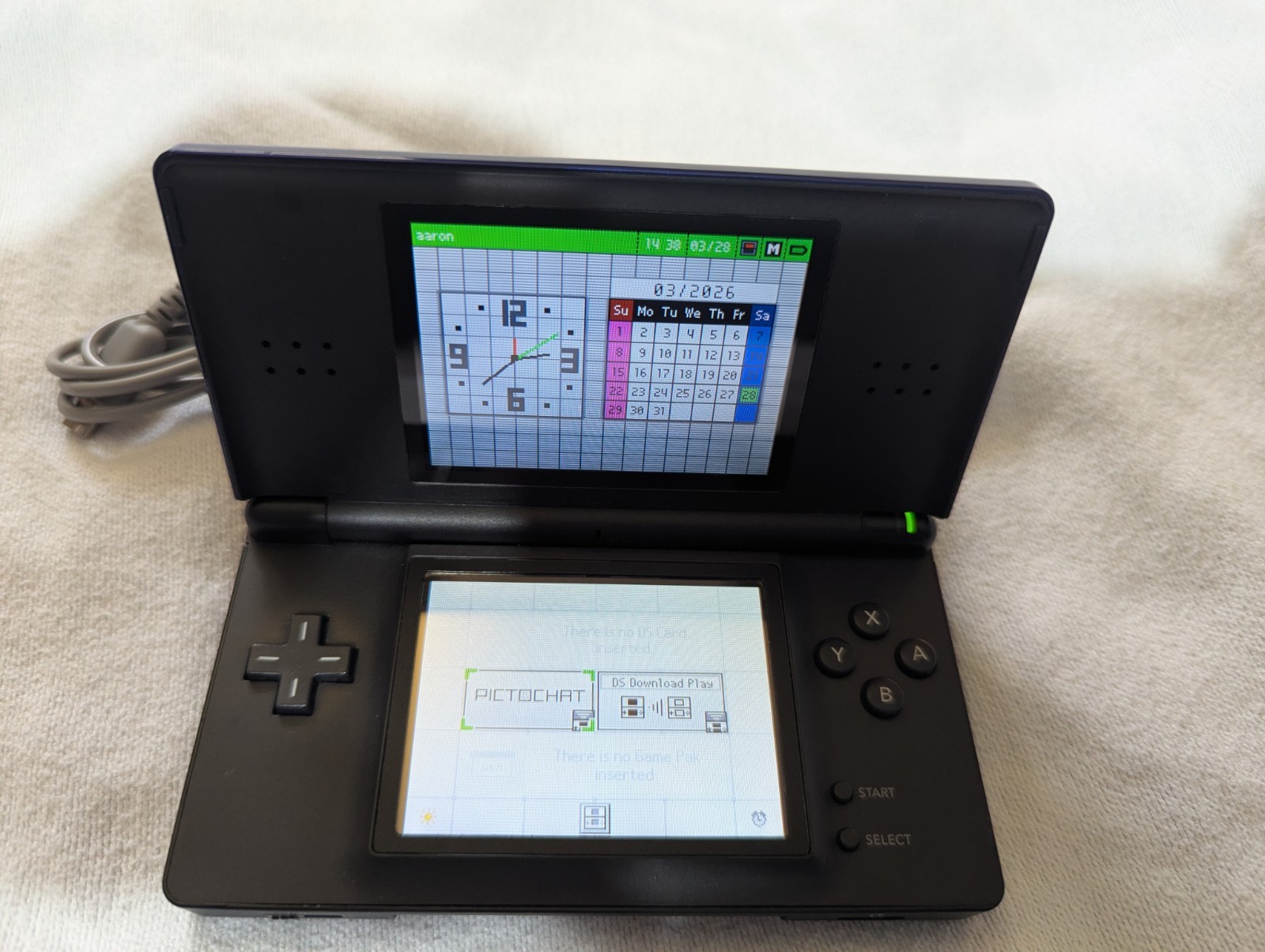 Nintendo DS Lite USG-001 Blue Dual Screen Handheld System with Headphone Jack