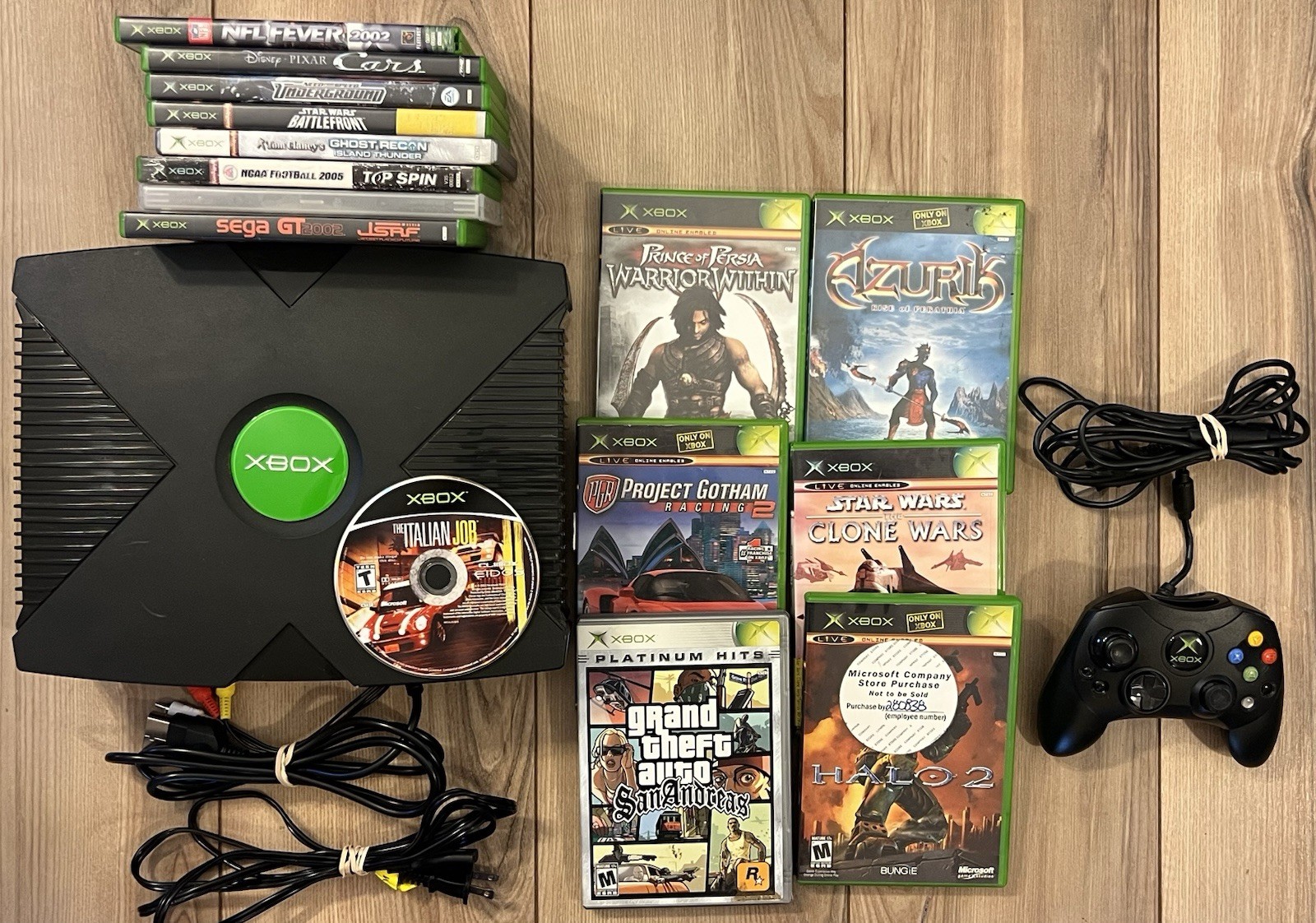 Original Microsoft Xbox Console Bundle 15 Games w/ Controller Tested Works Black