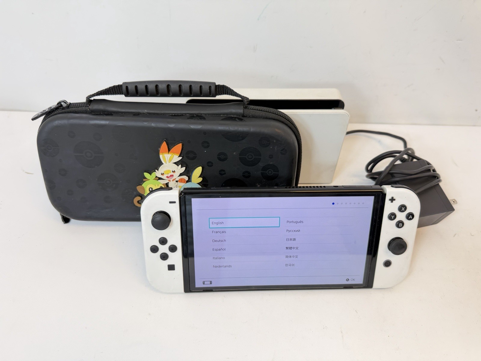 Nintendo Switch OLED HEG-001 White Dock, Power Cord & Controller – FAST SHIPPING