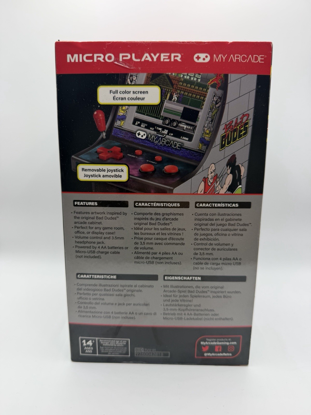 My Arcade Bad Dudes Micro Player – 6.75 Inch Mini Retro Arcade Machine Cabinet