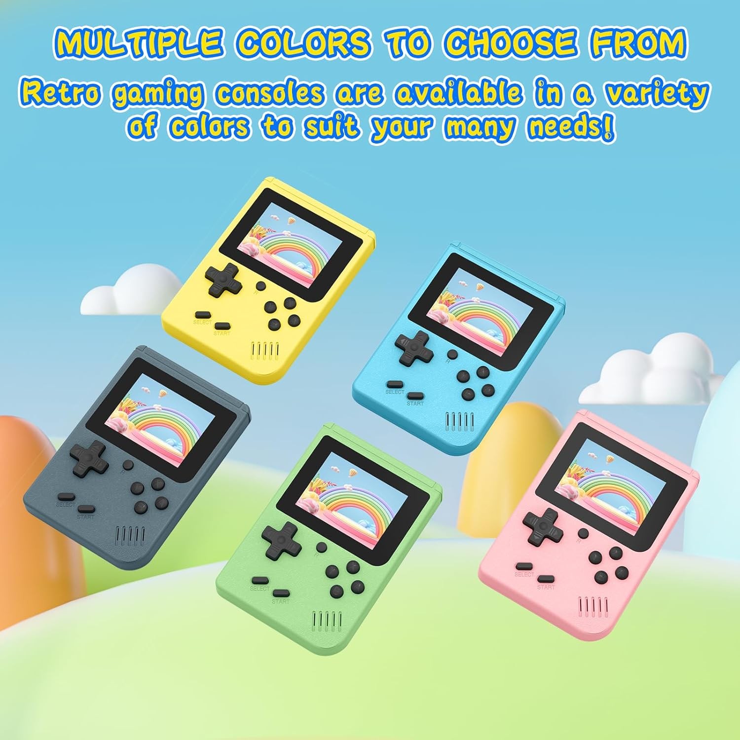 Retro Handheld Game Console 400 Classic Games 3″ IPS 1020mAh Rechargeable Gray