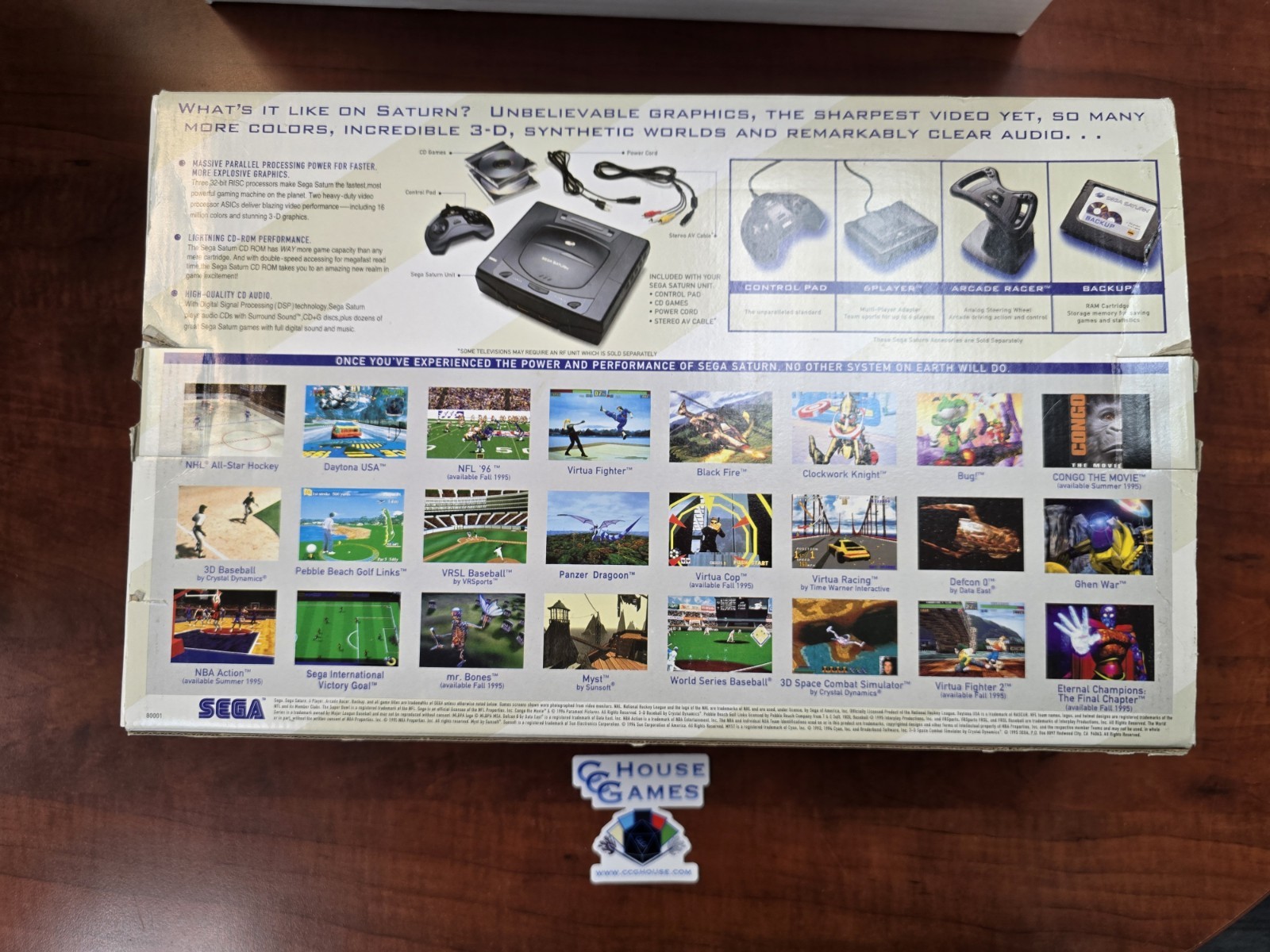 SEGA Saturn MK-80000 Console Controller Cables RF Converter W/Game COMPLETE *VE