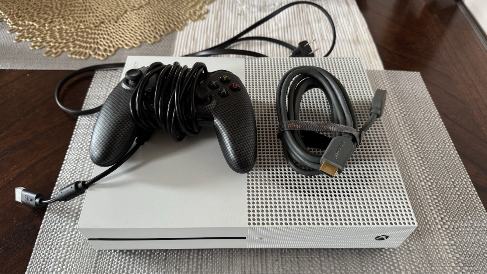 Microsoft Xbox One S 500GB White Console w/ Wired Controller & HDMI/Power Cord
