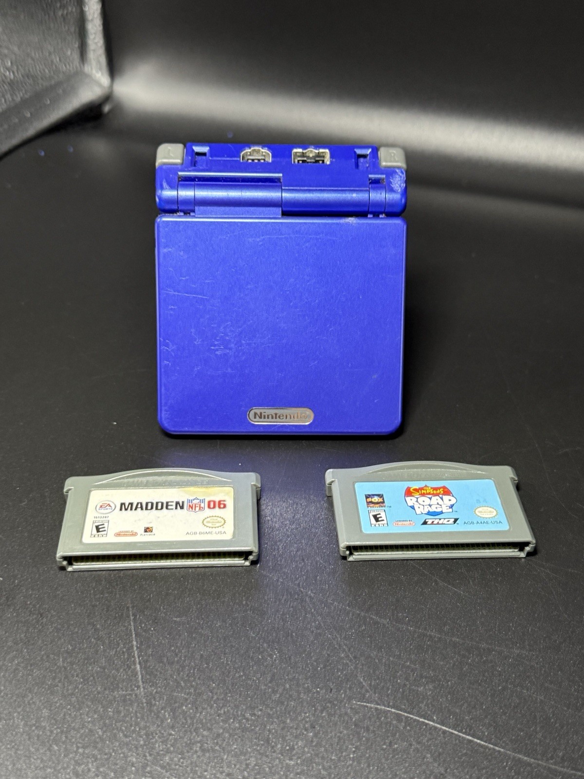 Game Boy Advance SP Cobalt Blue AGS 001 Console And Games, Need Charger