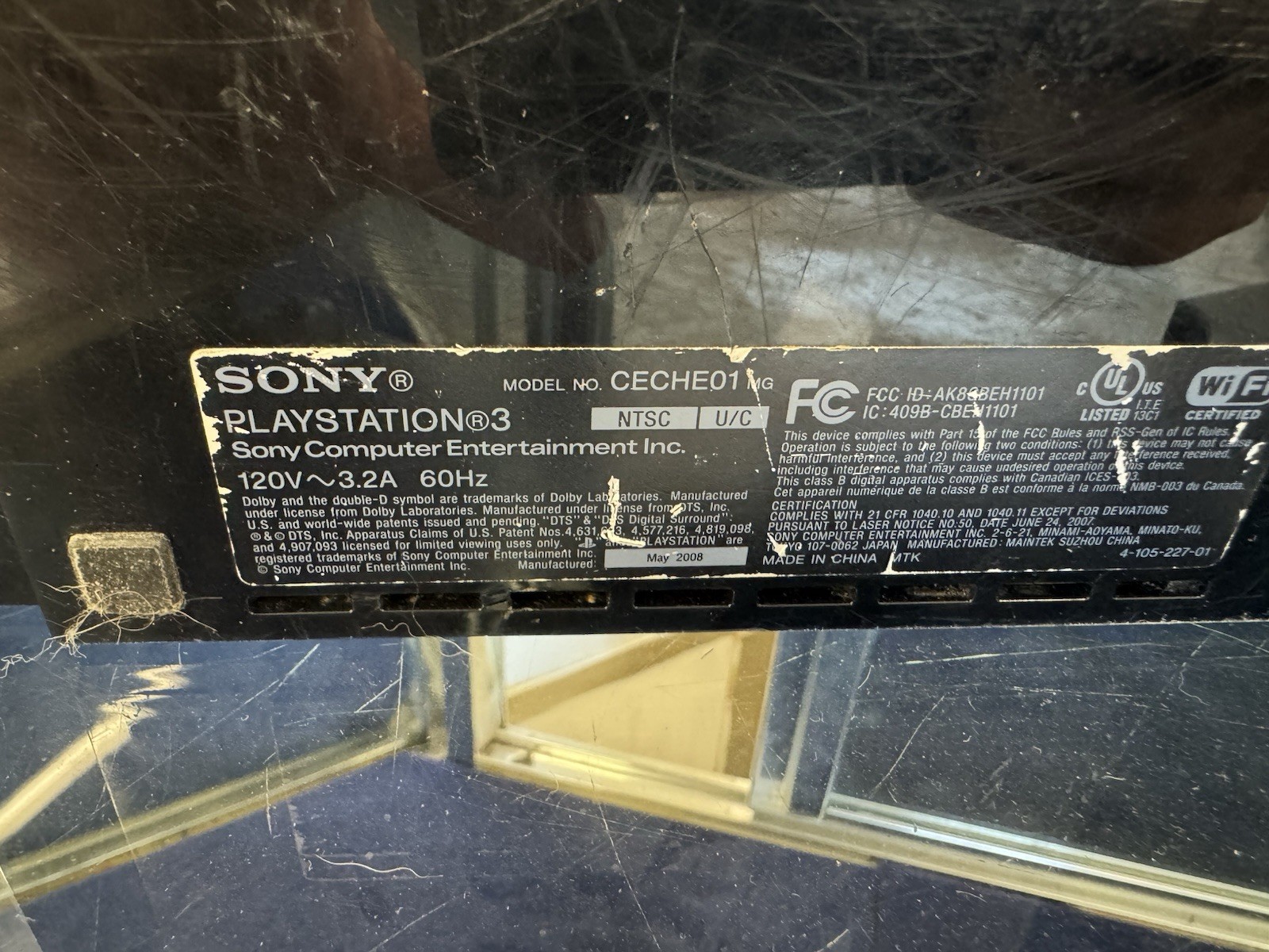 PlayStation 3 PS3 Fat Backwards Compatible CECHE01 Console FOR REPAIR DISC EJECT