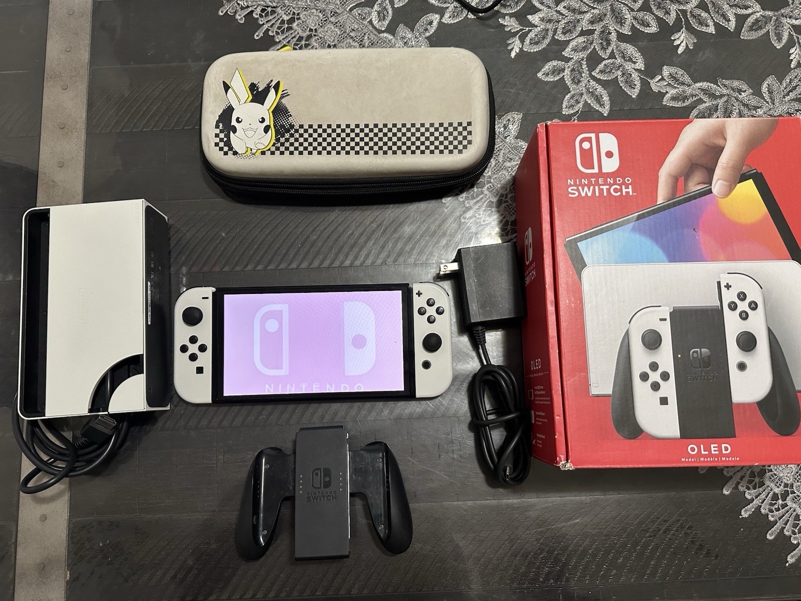 Nintendo Switch OLED 64GB Handheld Console – White with Case & All Accessories
