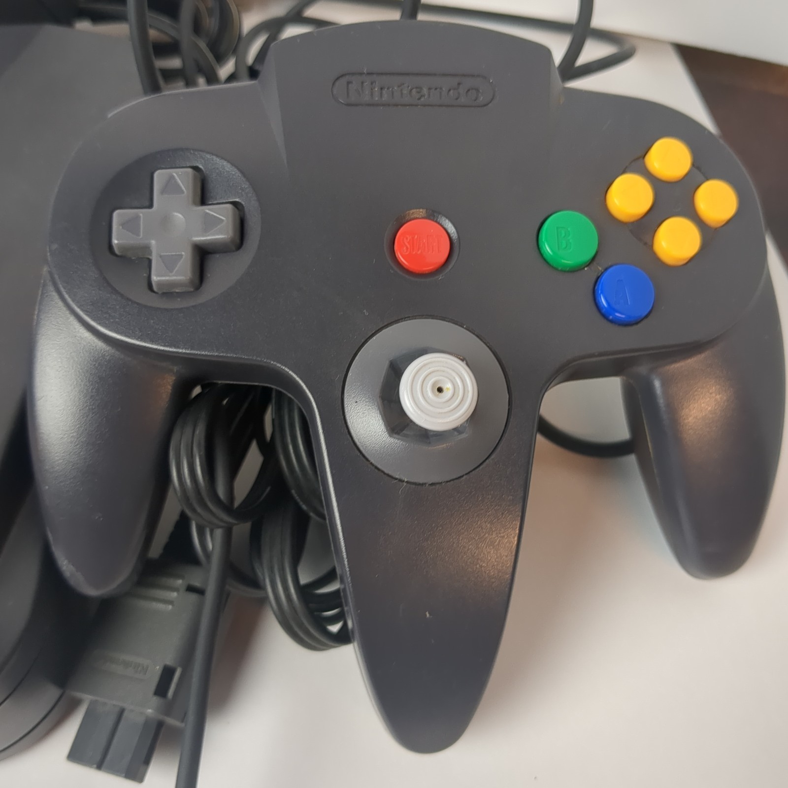 Nintendo 64 N64 Black Console Controller Power AV Cable Jumper Pak Tested Works