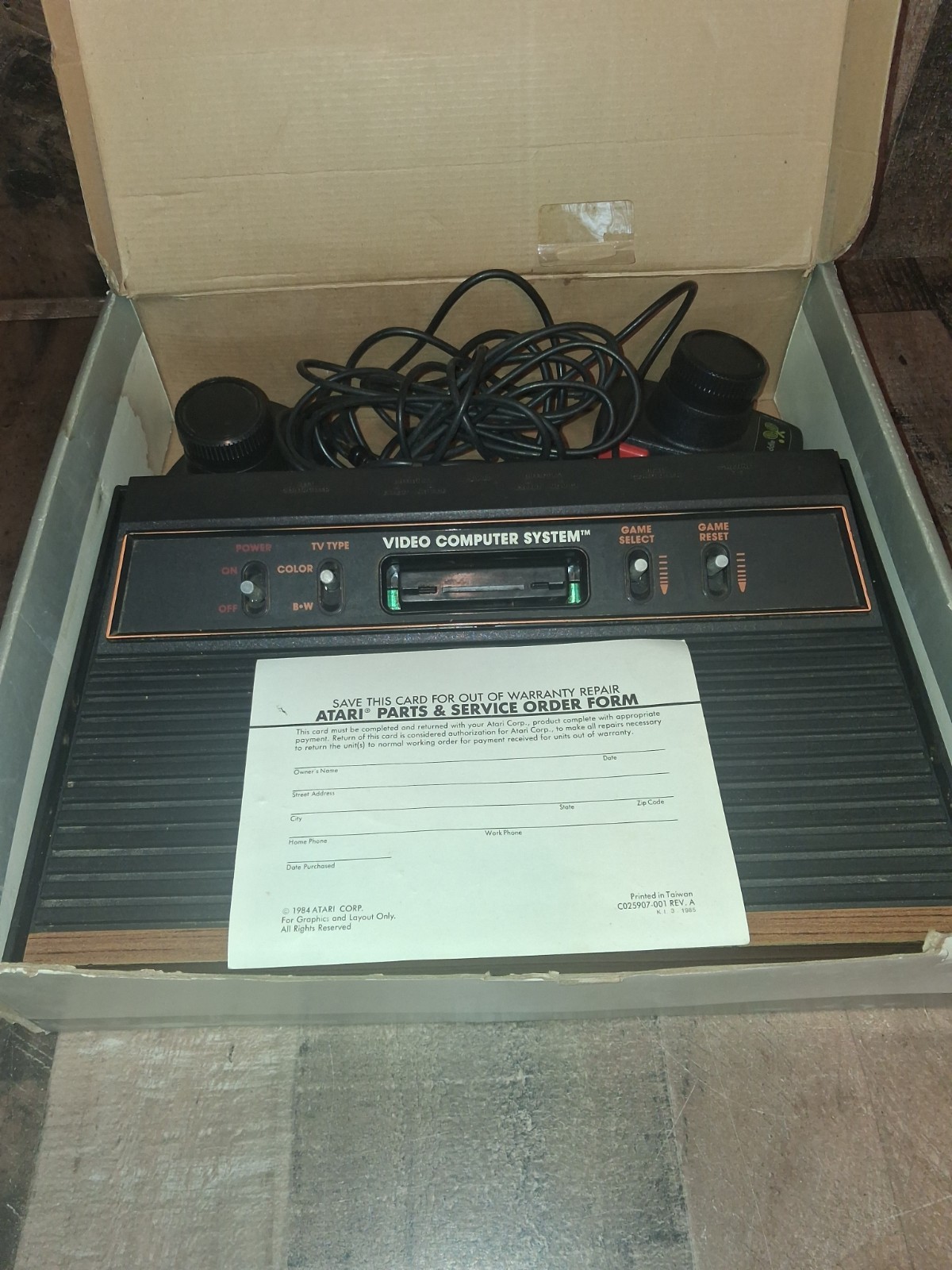 Vintage Atari 2600 Video Computer System 1984 Untested w/Box Paddles Read
