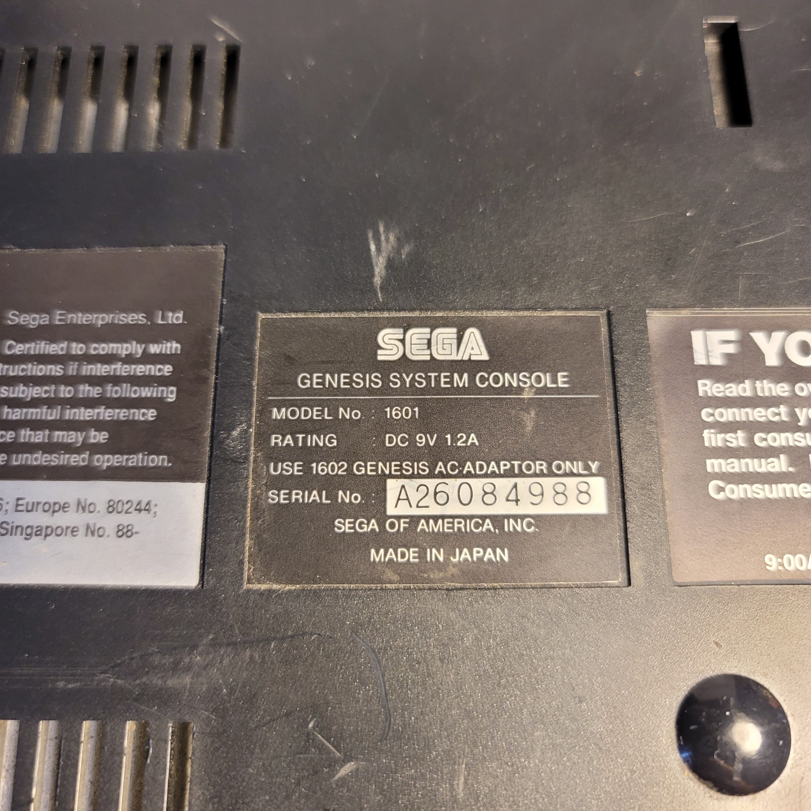 Vtg Sega Genesis Model 1 HD Graphics Console 2 Controllers 5 Game Lot